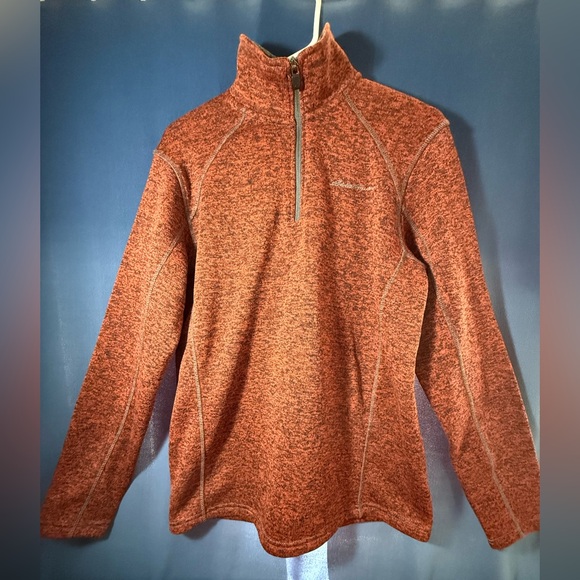Eddie Bauer Orange Zip Up Sweater - Picture 1 of 3